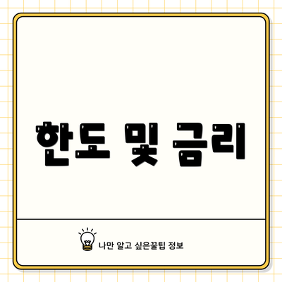 한도 및 금리