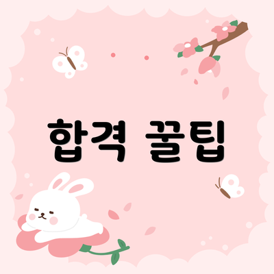 합격 꿀팁