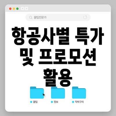 항공사별 특가 및 프로모션 활용