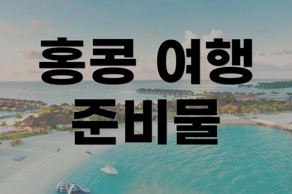 홍콩 여행 준비물