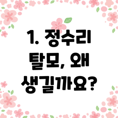 1. 정수리 탈모, 왜 생길까요?