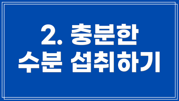 2. 충분한 수분 섭취하기