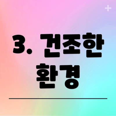 3. 건조한 환경