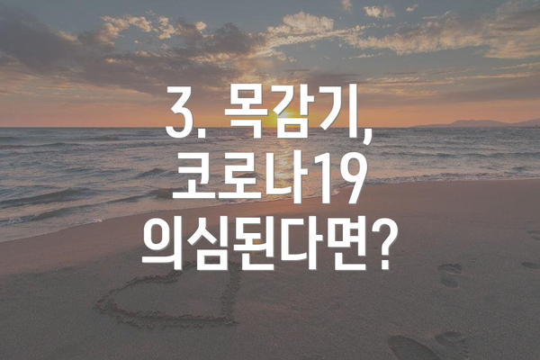 3. 목감기, 코로나19 의심된다면?