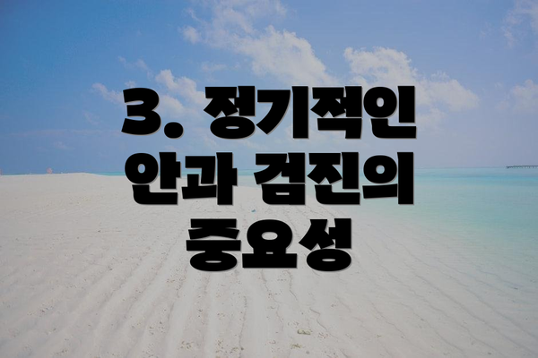 3. 정기적인 안과 검진의 중요성