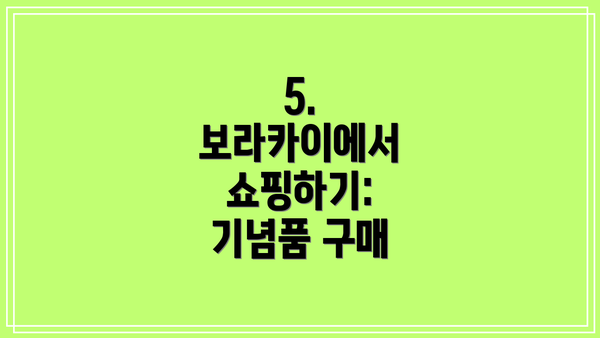 5. 보라카이에서 쇼핑하기: 기념품 구매