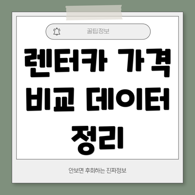 렌터카 가격 비교 데이터 정리