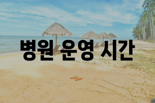 병원 운영 시간