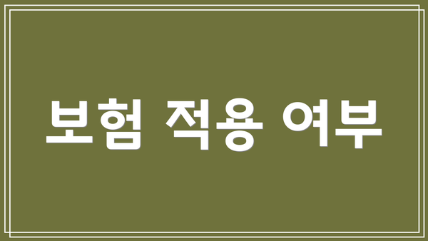 보험 적용 여부