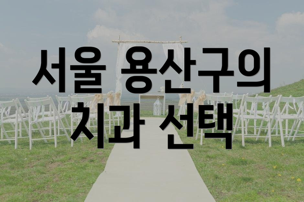 서울 용산구의 치과 선택