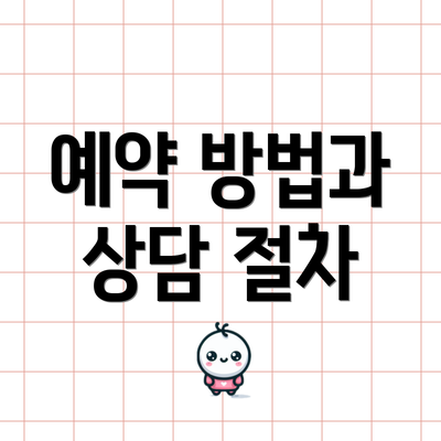 예약 방법과 상담 절차