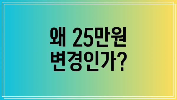 왜 25만원 변경인가?
