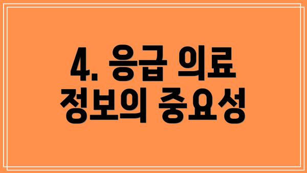4. 응급 의료 정보의 중요성