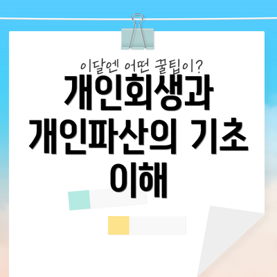 개인회생과 개인파산의 기초 이해