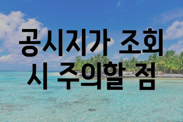 공시지가 조회 시 주의할 점