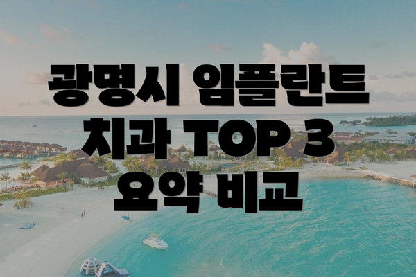 광명시 임플란트 치과 TOP 3 요약 비교
