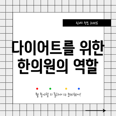 다이어트를 위한 한의원의 역할