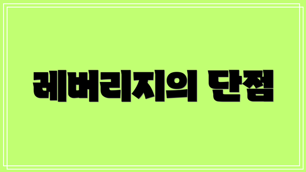 레버리지의 단점