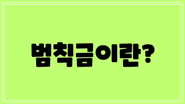범칙금이란?