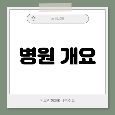 병원 개요