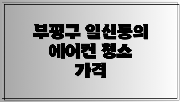 부평구 일신동의 에어컨 청소 가격