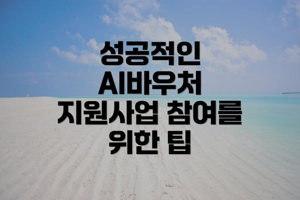 성공적인 AI바우처 지원사업 참여를 위한 팁