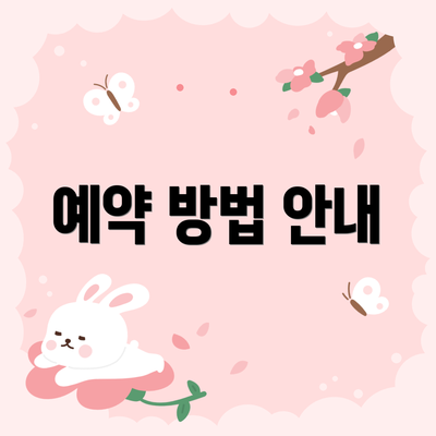 예약 방법 안내