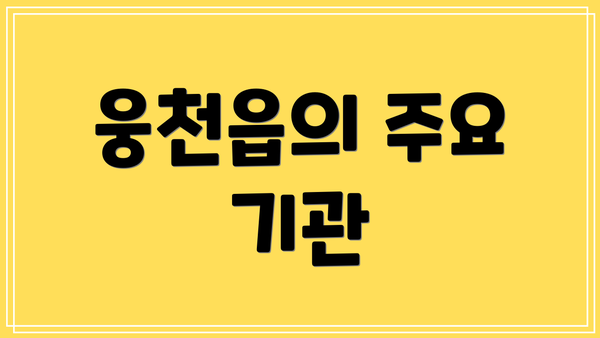웅천읍의 주요 기관