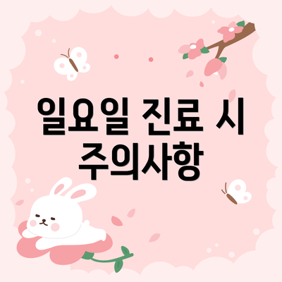 일요일 진료 시 주의사항