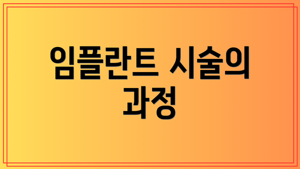 임플란트 시술의 과정