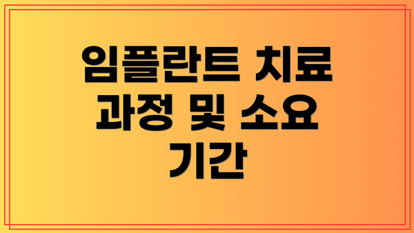 임플란트 치료 과정 및 소요 기간