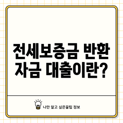 전세보증금 반환 자금 대출이란?