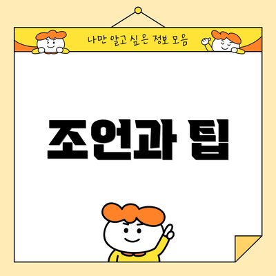 조언과 팁