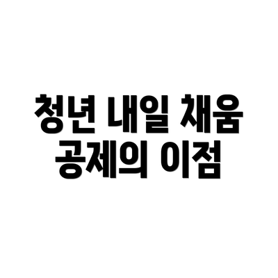 청년 내일 채움 공제의 이점