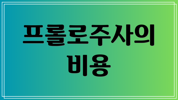 프롤로주사의 비용