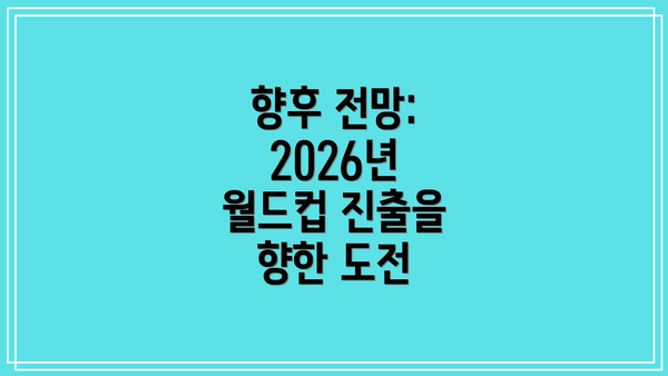 향후 전망: 2026년 월드컵 진출을 향한 도전