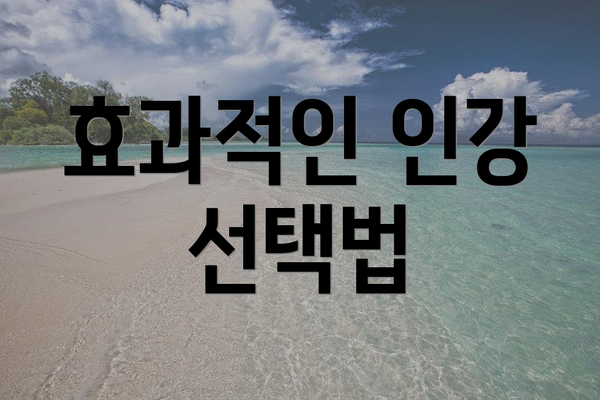 효과적인 인강 선택법