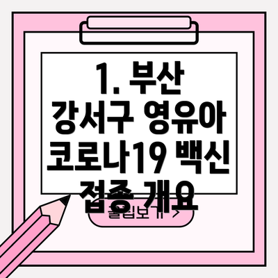 1. 부산 강서구 영유아 코로나19 백신 접종 개요