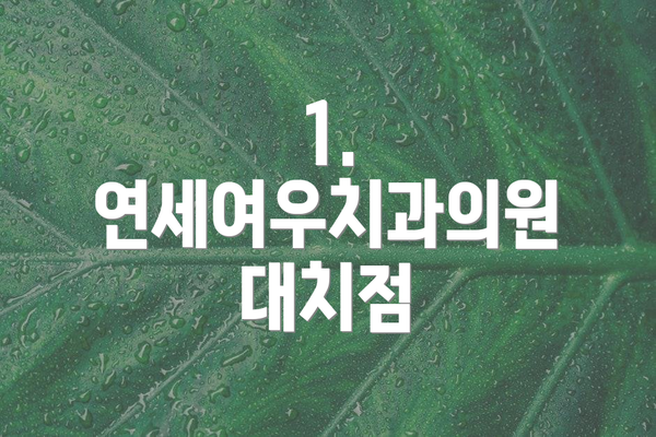 1. 연세여우치과의원 대치점