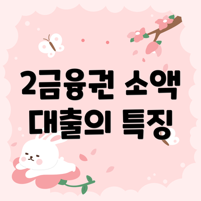 2금융권 소액 대출의 특징