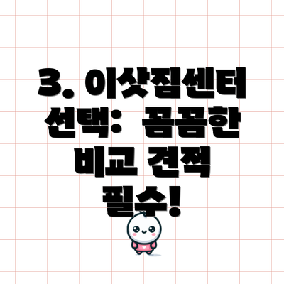 3. 이삿짐센터 선택:  꼼꼼한 비교 견적 필수!