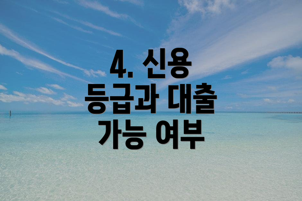 4. 신용 등급과 대출 가능 여부