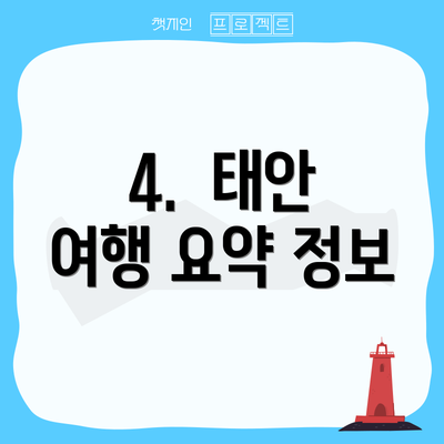 4.  태안 여행 요약 정보