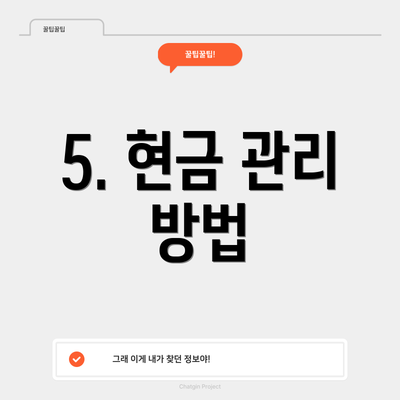 5. 현금 관리 방법